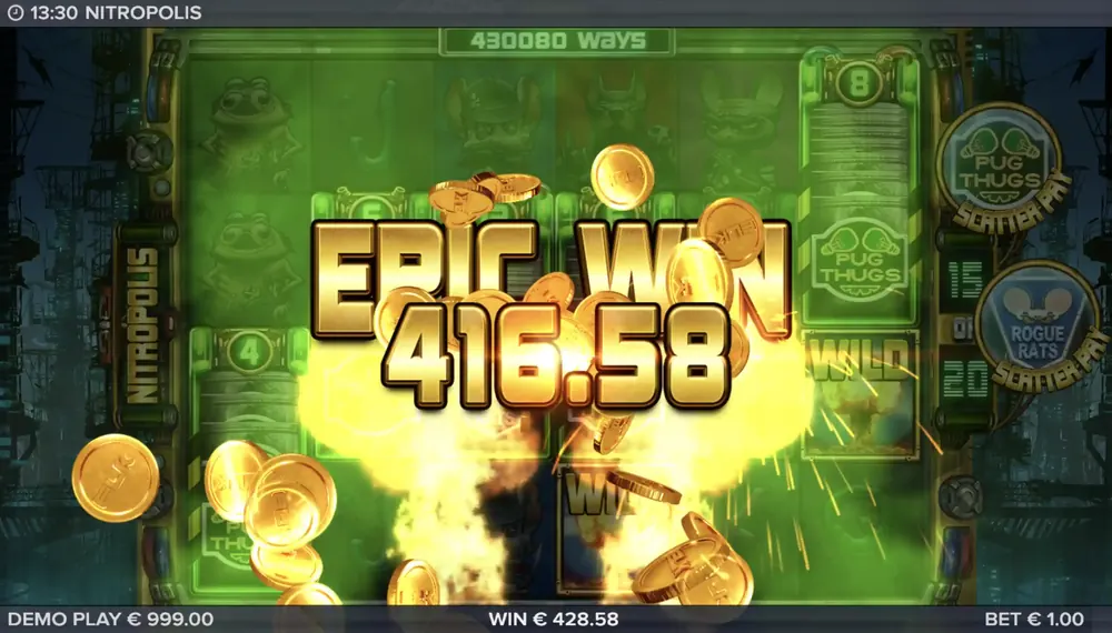 Nitropolis Epic-Win-Bildschirm aus dem Testlauf