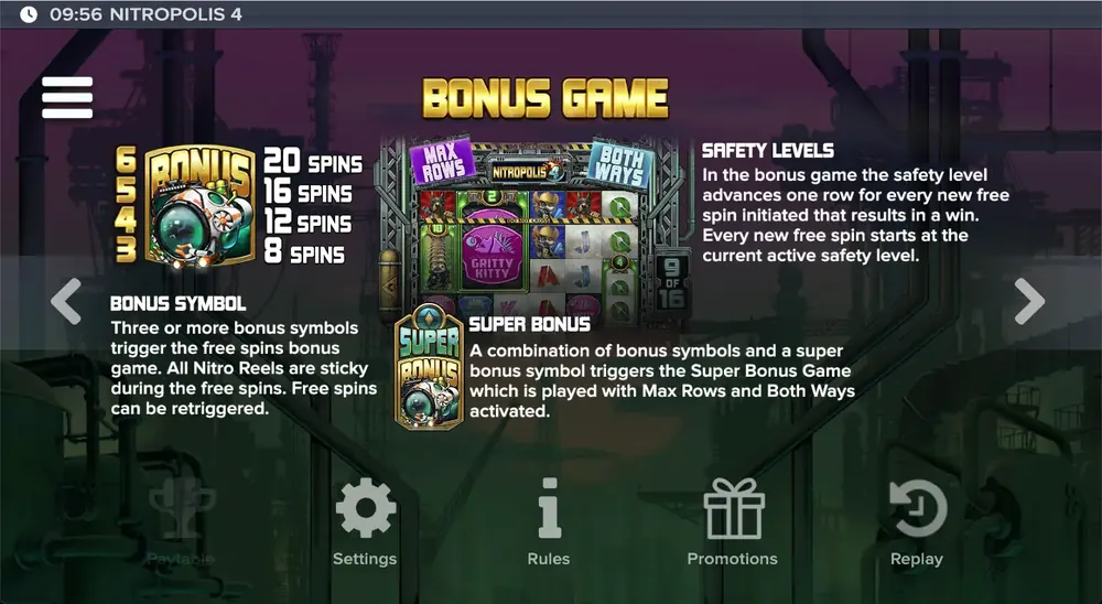 Nitropolis 4 Bonusrunde mit Freispielen